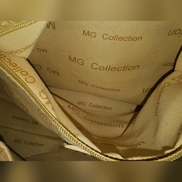 MG Collection EUC Tan Heart Embroidered Crossbody Or Hand Bag - Picture 8 of 16